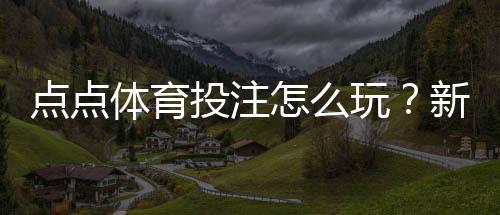 点点体育投注怎么玩？新手入门攻略、玩法解析与实战技巧