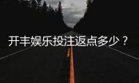 开丰娱乐投注返点多少？揭秘高返水福利与实战技巧